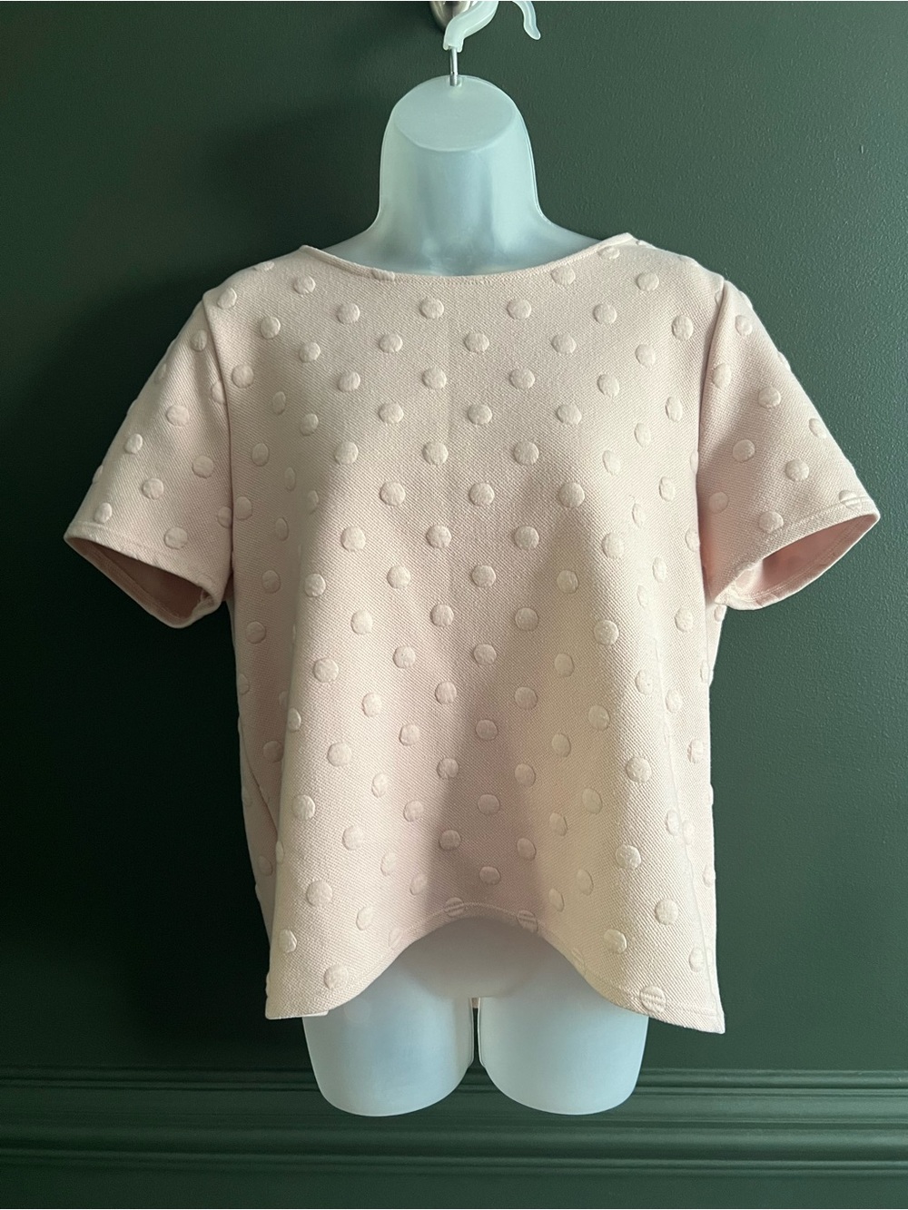 W5 Women's Textured Dot Short Sleeve Top - Light Pink